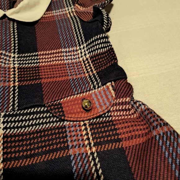 Janie and Jack girls size 2T plaid dress, has fabric defect on back, no hole - Picture 8 of 8